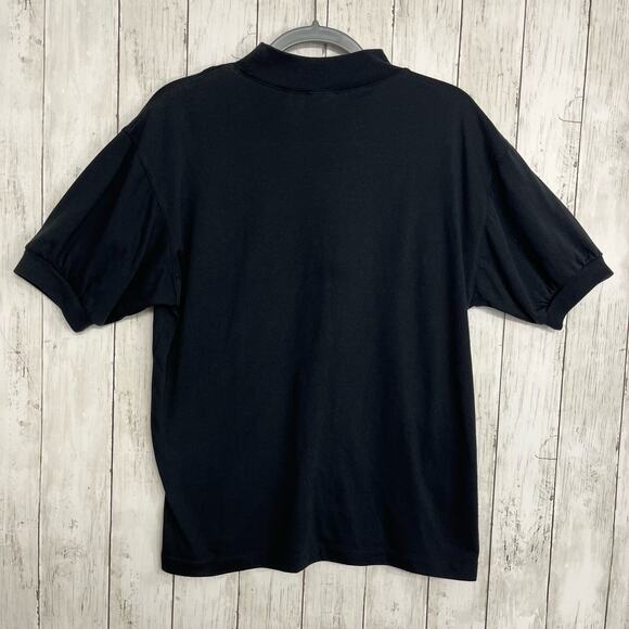 Vintage Gitano Black Unisex Mock Neck Puffed Sleeve Heart Design T-Shirt Large - Picture 2 of 9